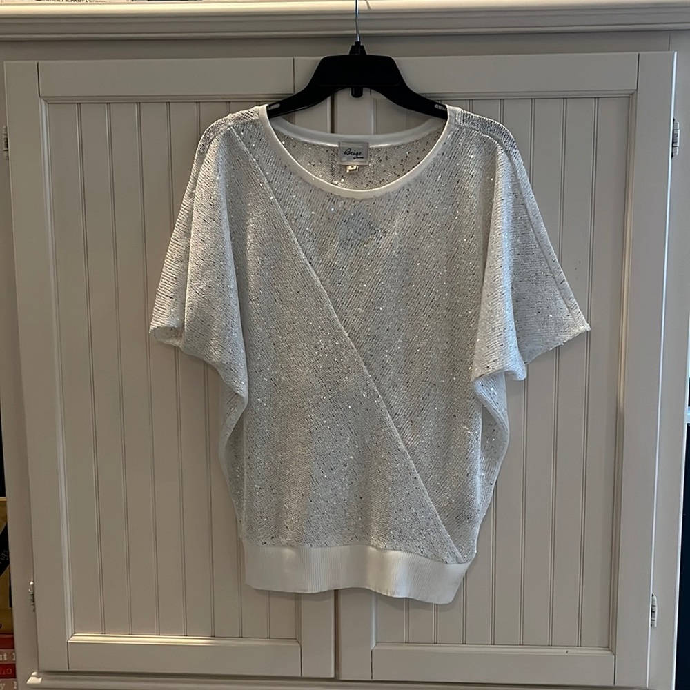 Eggshell sparkly top